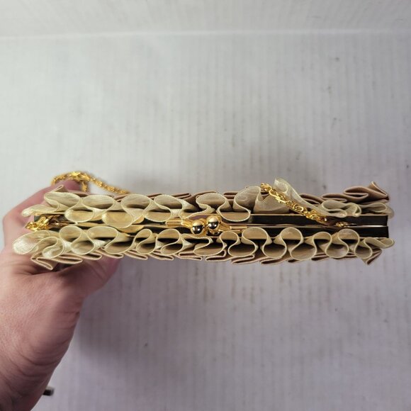 Chic Satin Clutch with Gold Chain - Picture 6 of 9